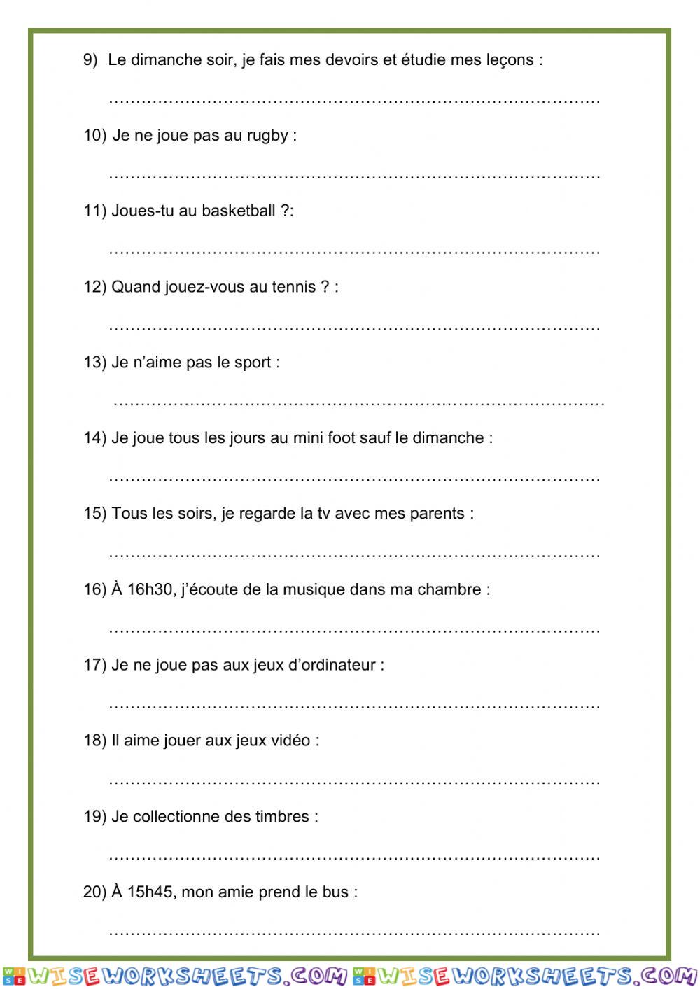 worksheet