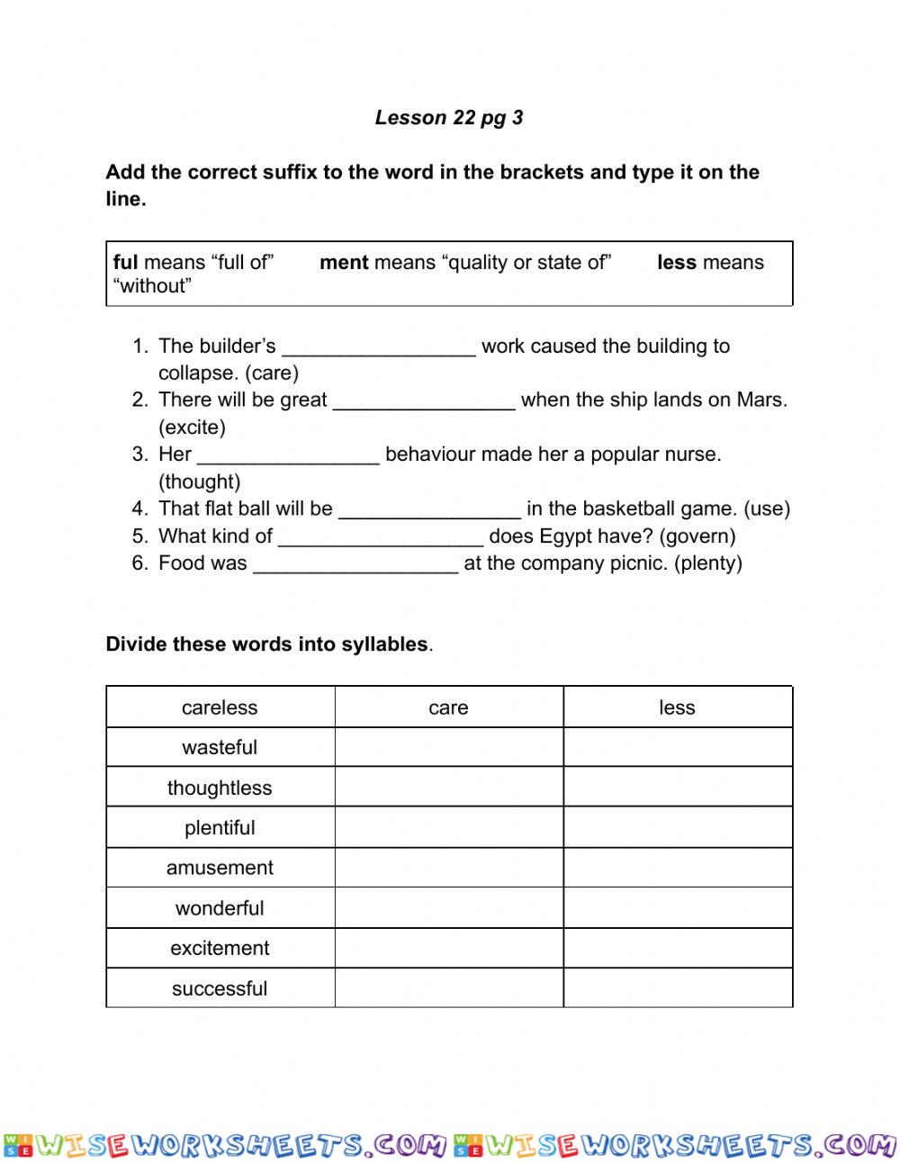 Spelling lesson 22 pg 3