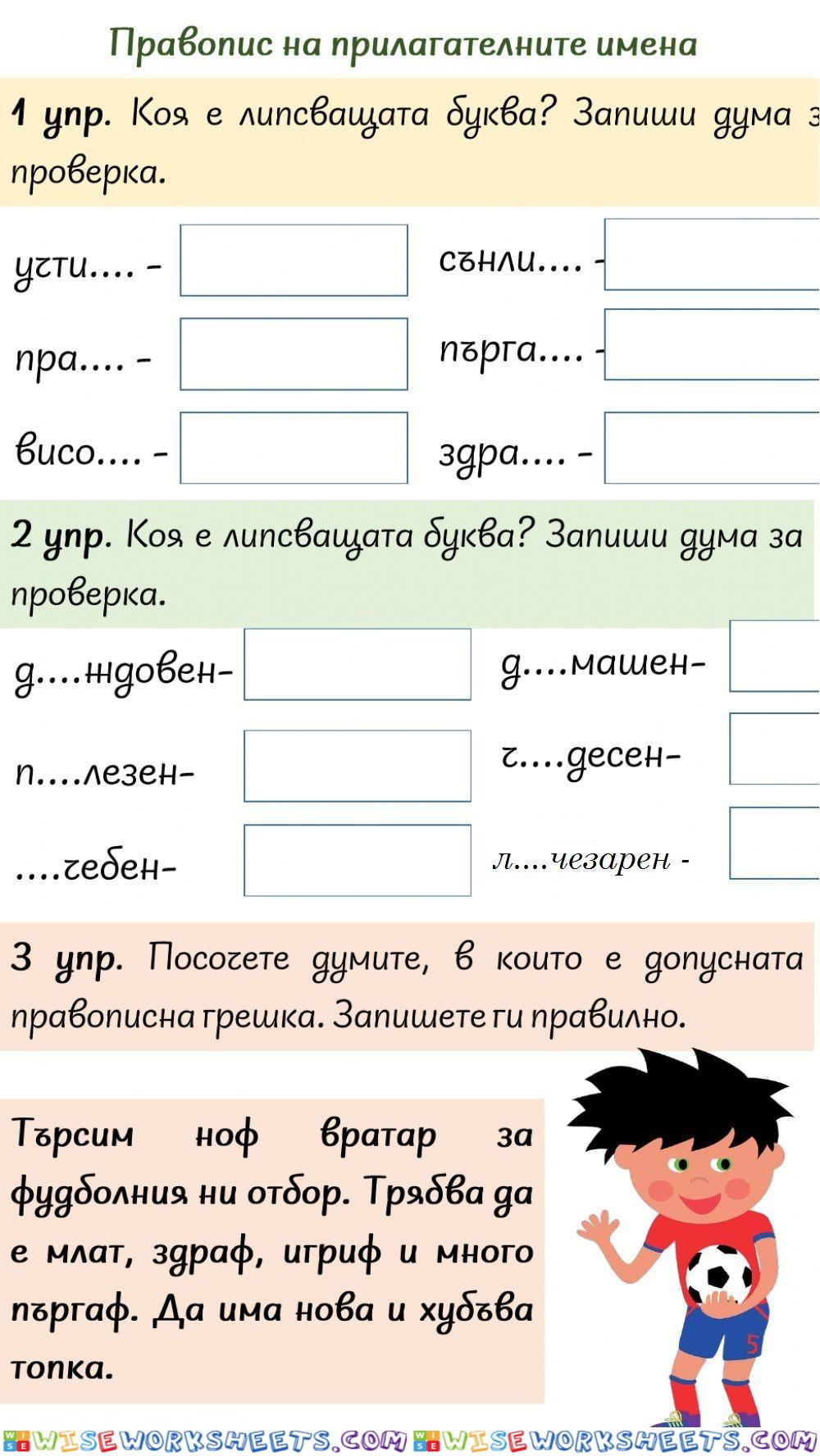 Правопис на прилагателните имена