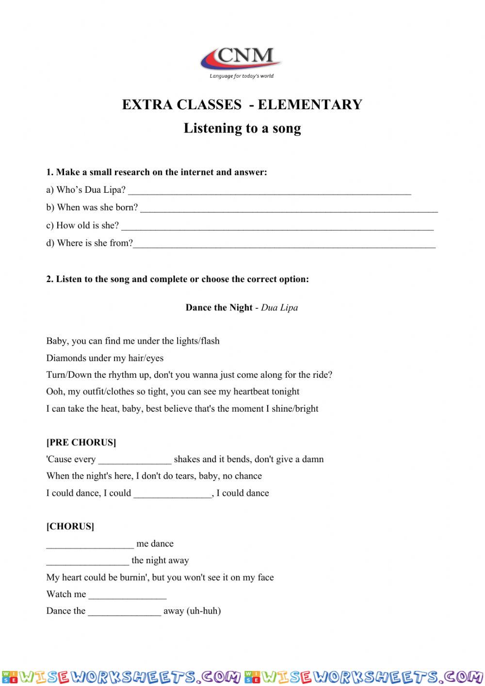 worksheet