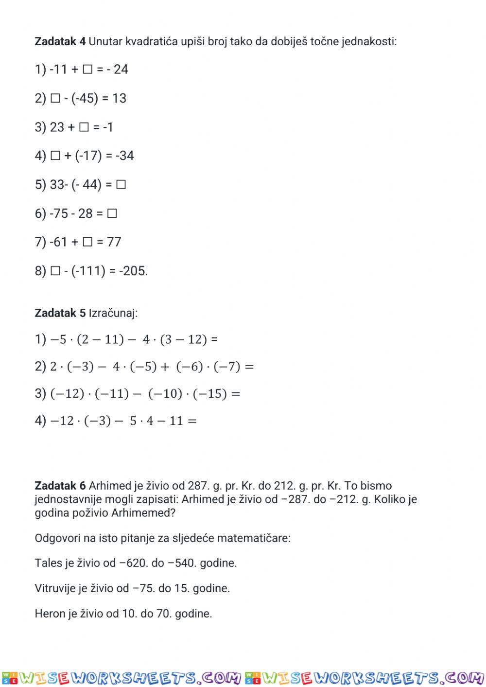 worksheet