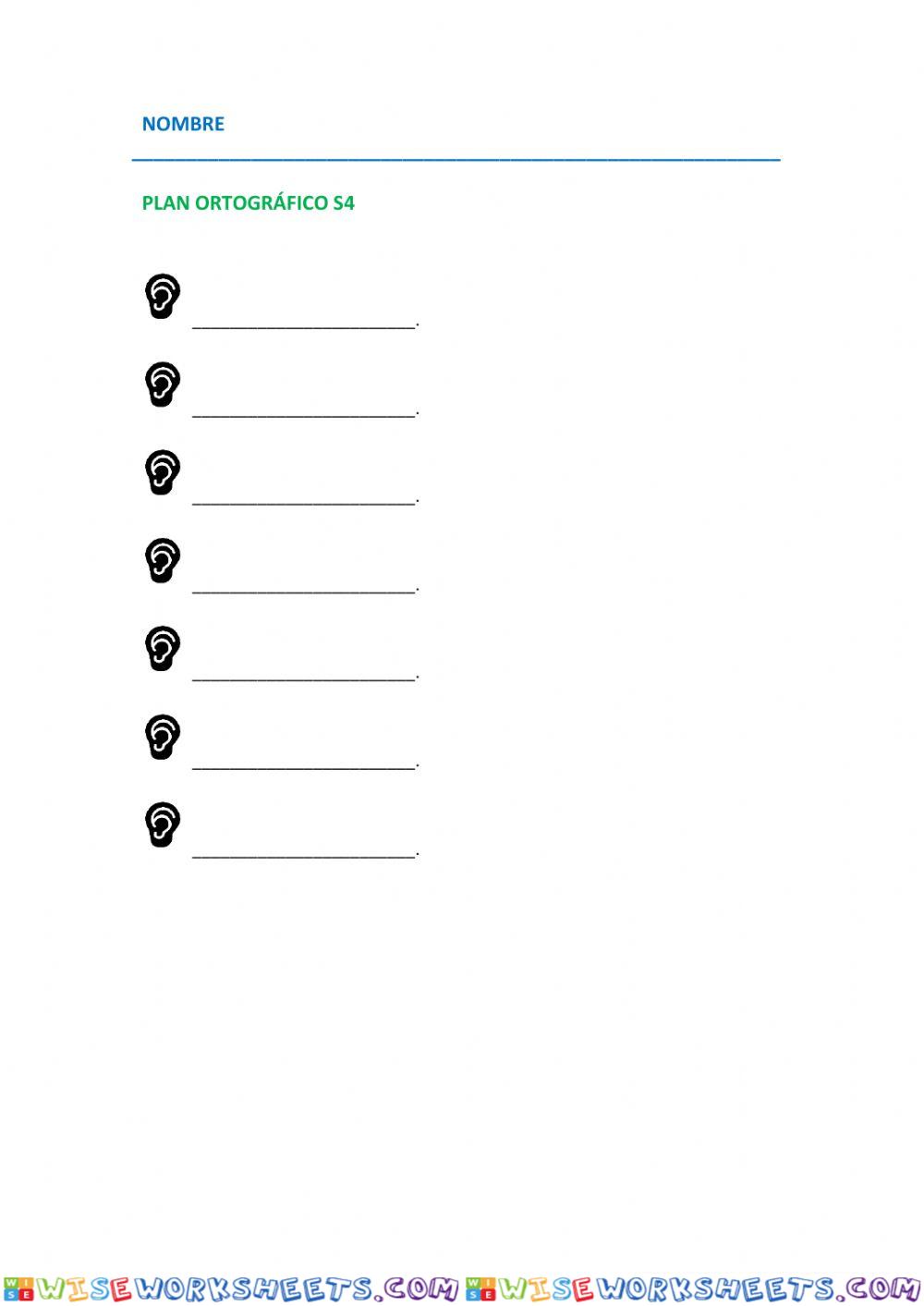 Plan ortográfico - Semana 4