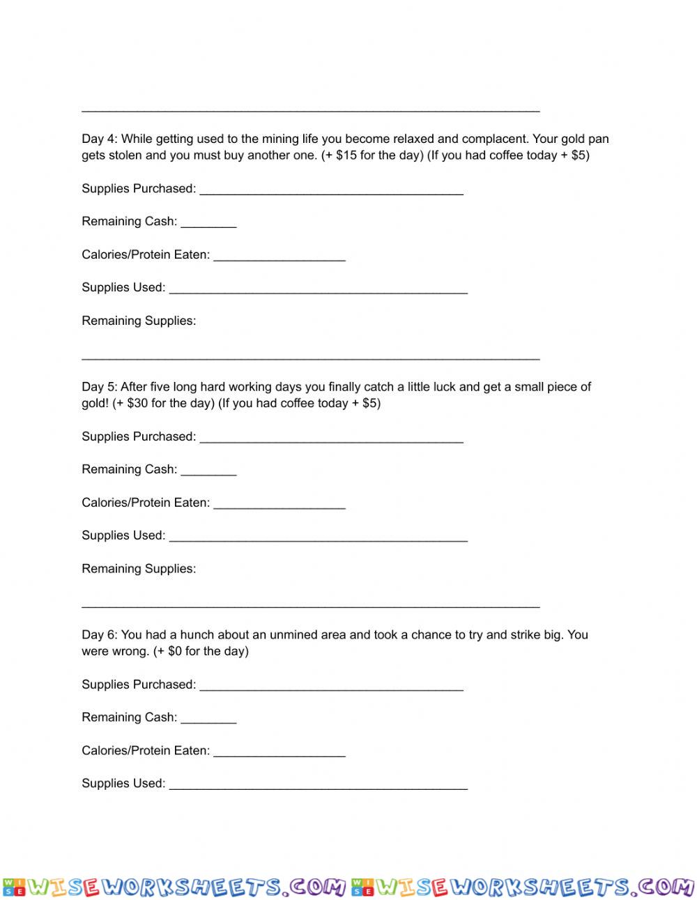 worksheet