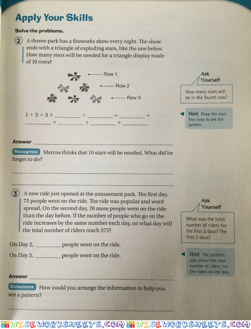 Look for Patterns problem solving 4