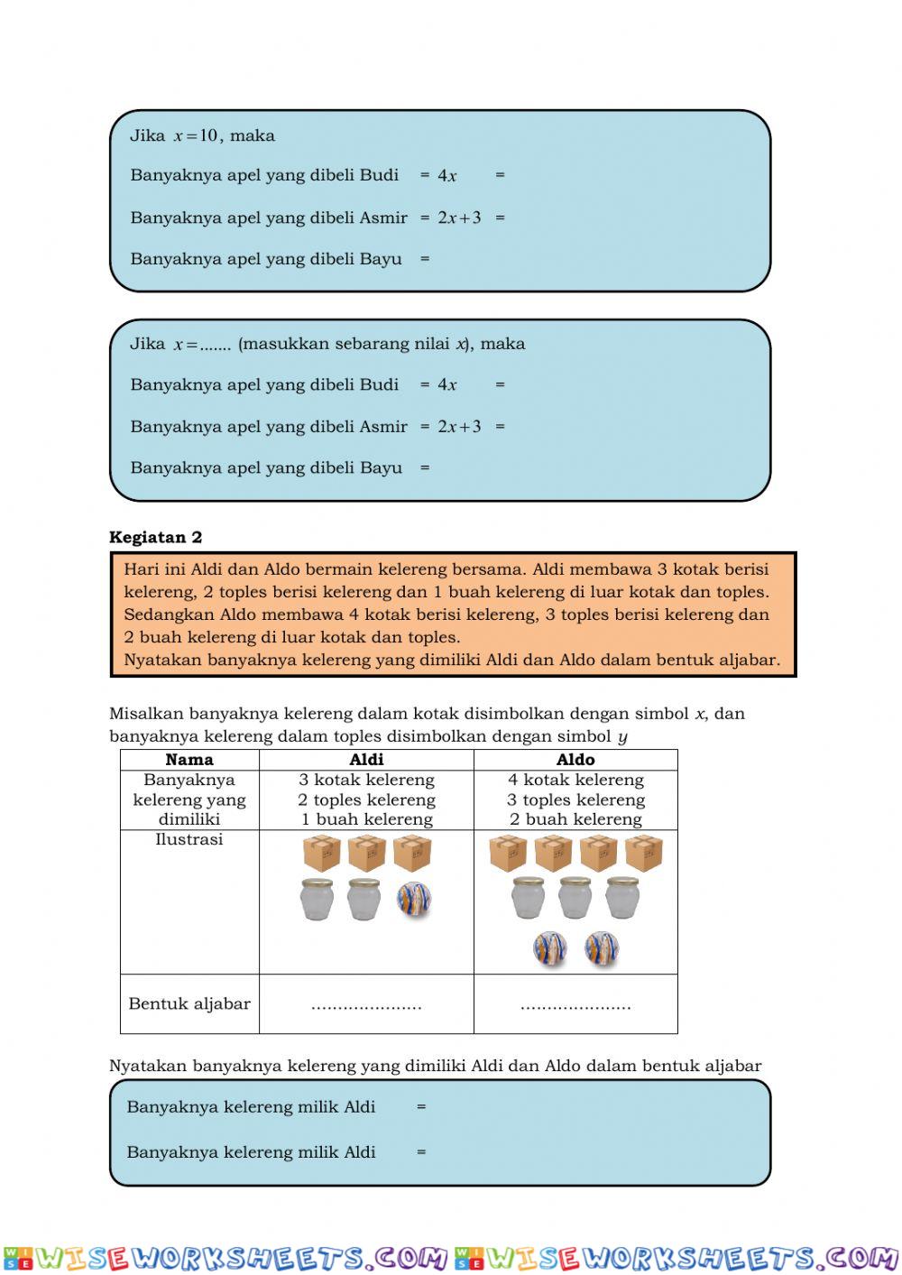 worksheet