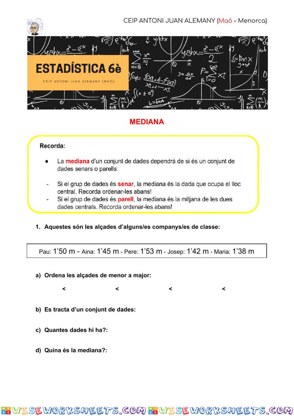 La mediana: estadística