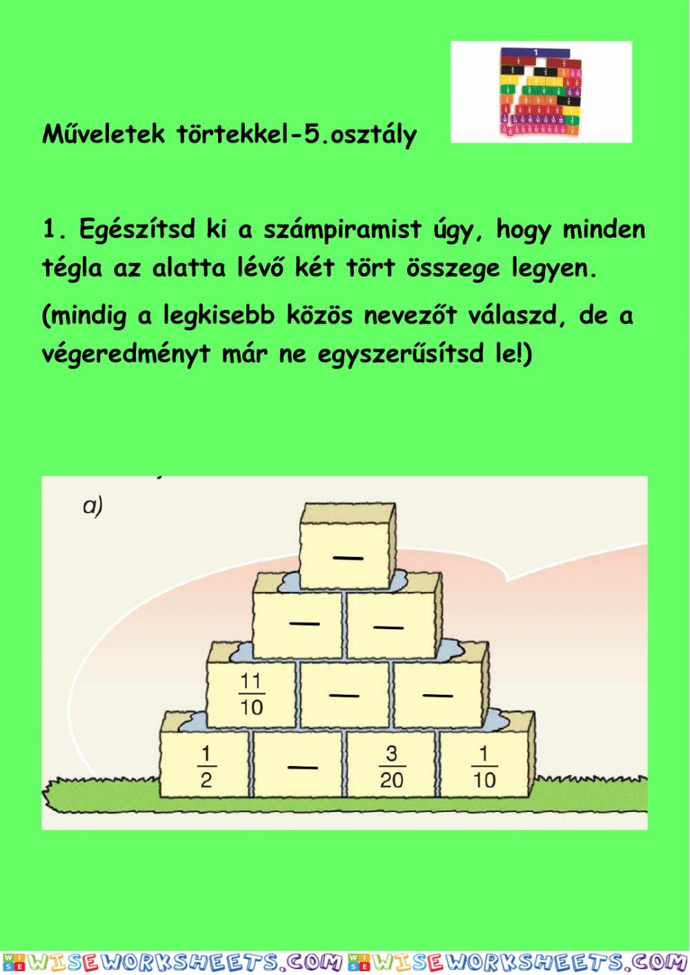 Műveletek törtekkel-5.o.