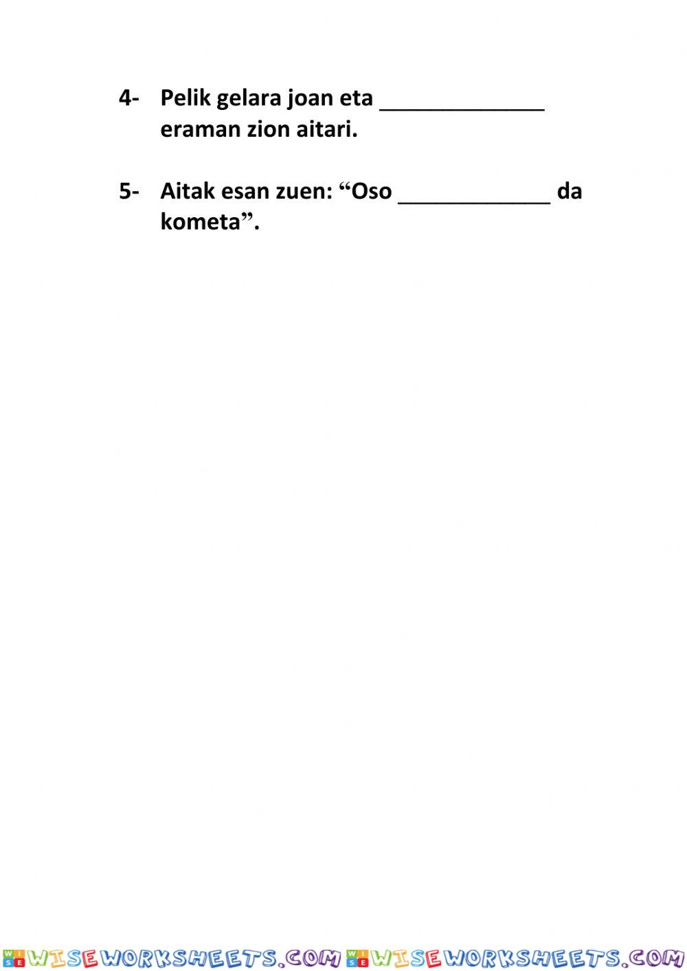 worksheet