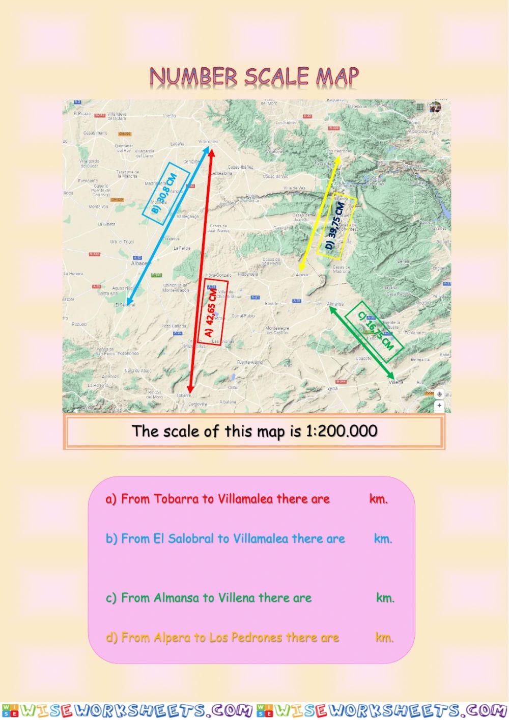 Number scale map