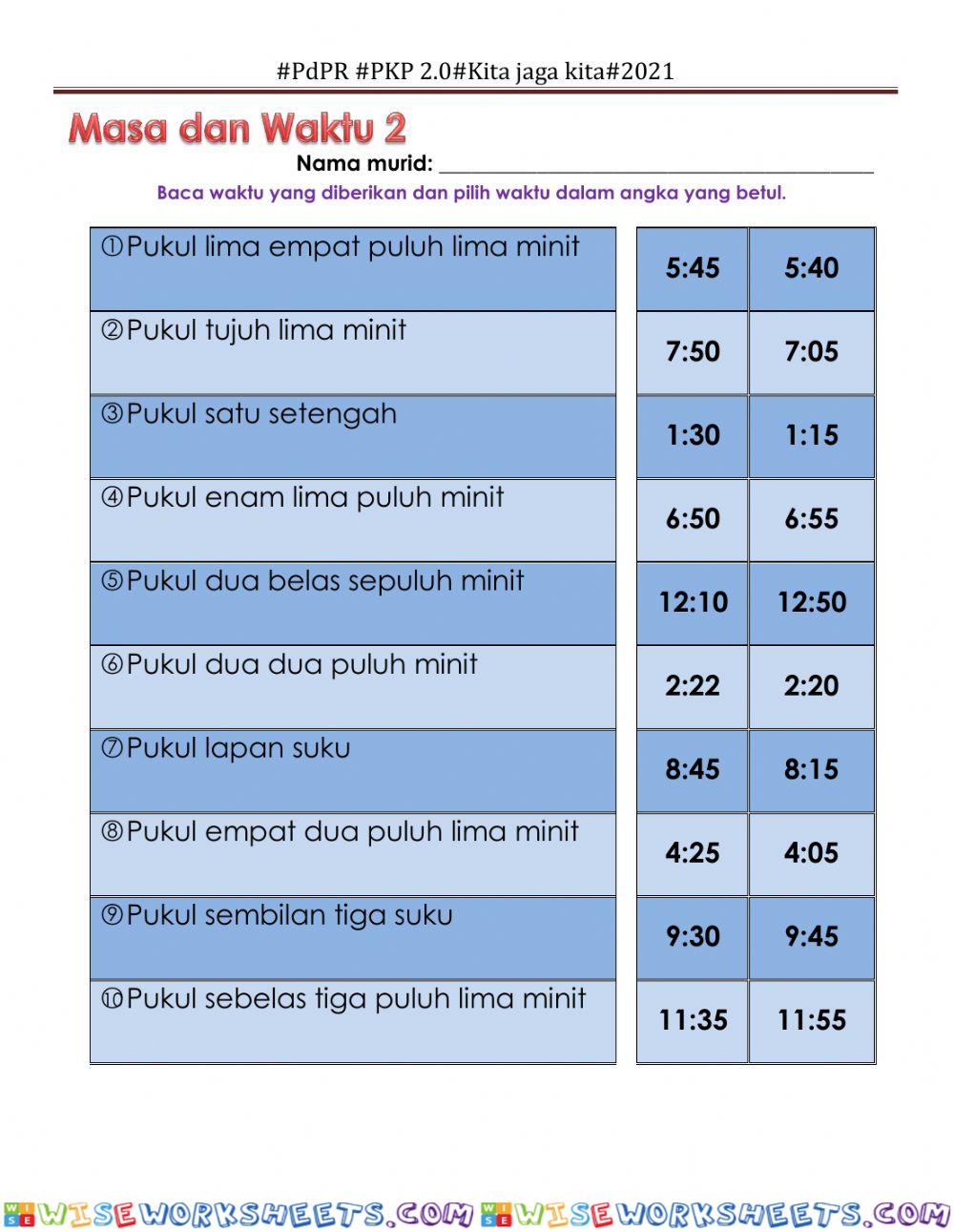 Masa dan waktu 2