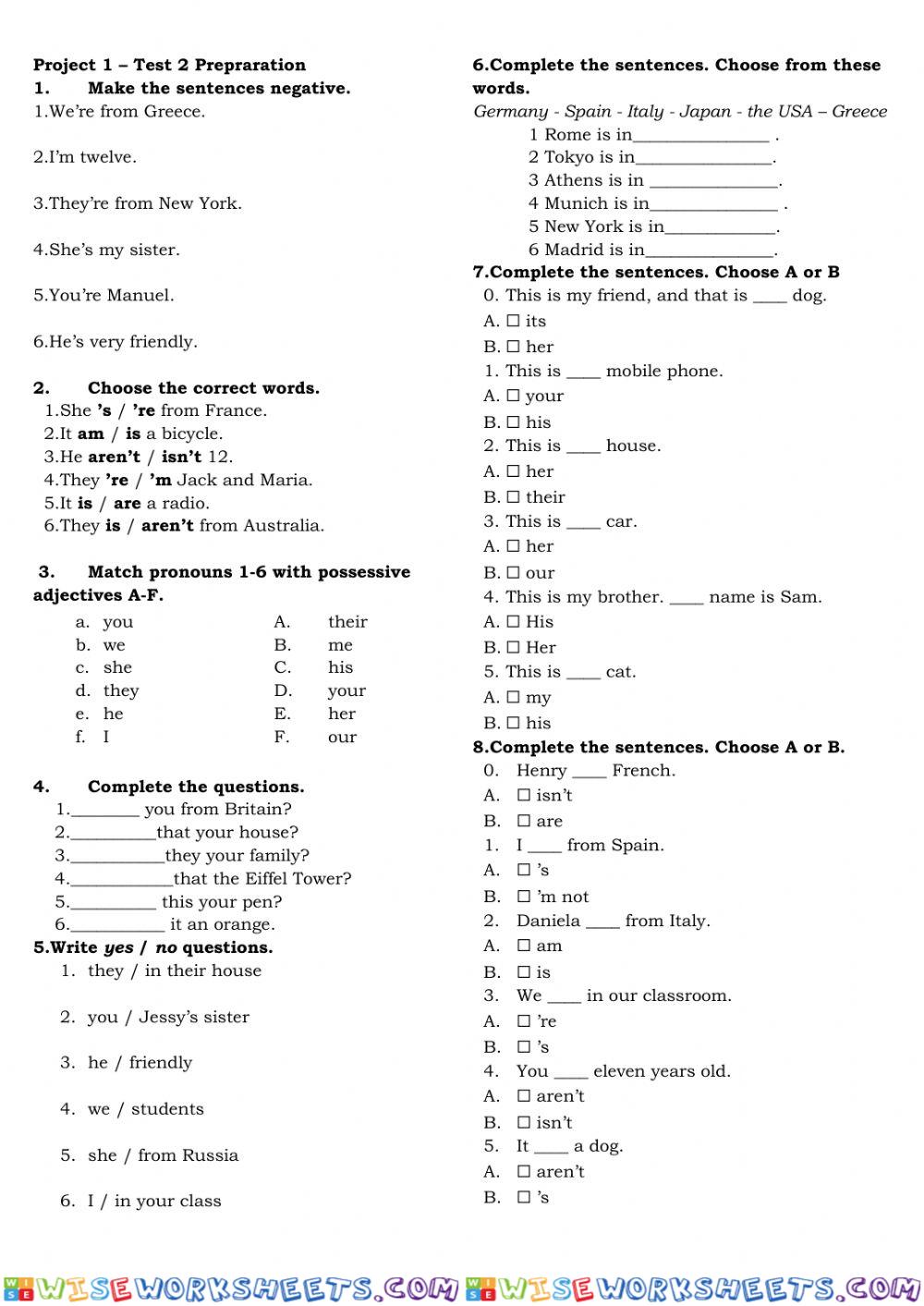 Test prep. 2 st