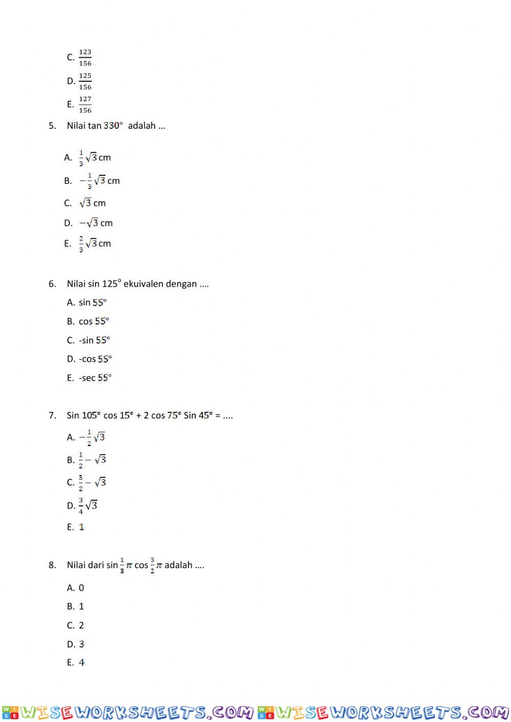 worksheet