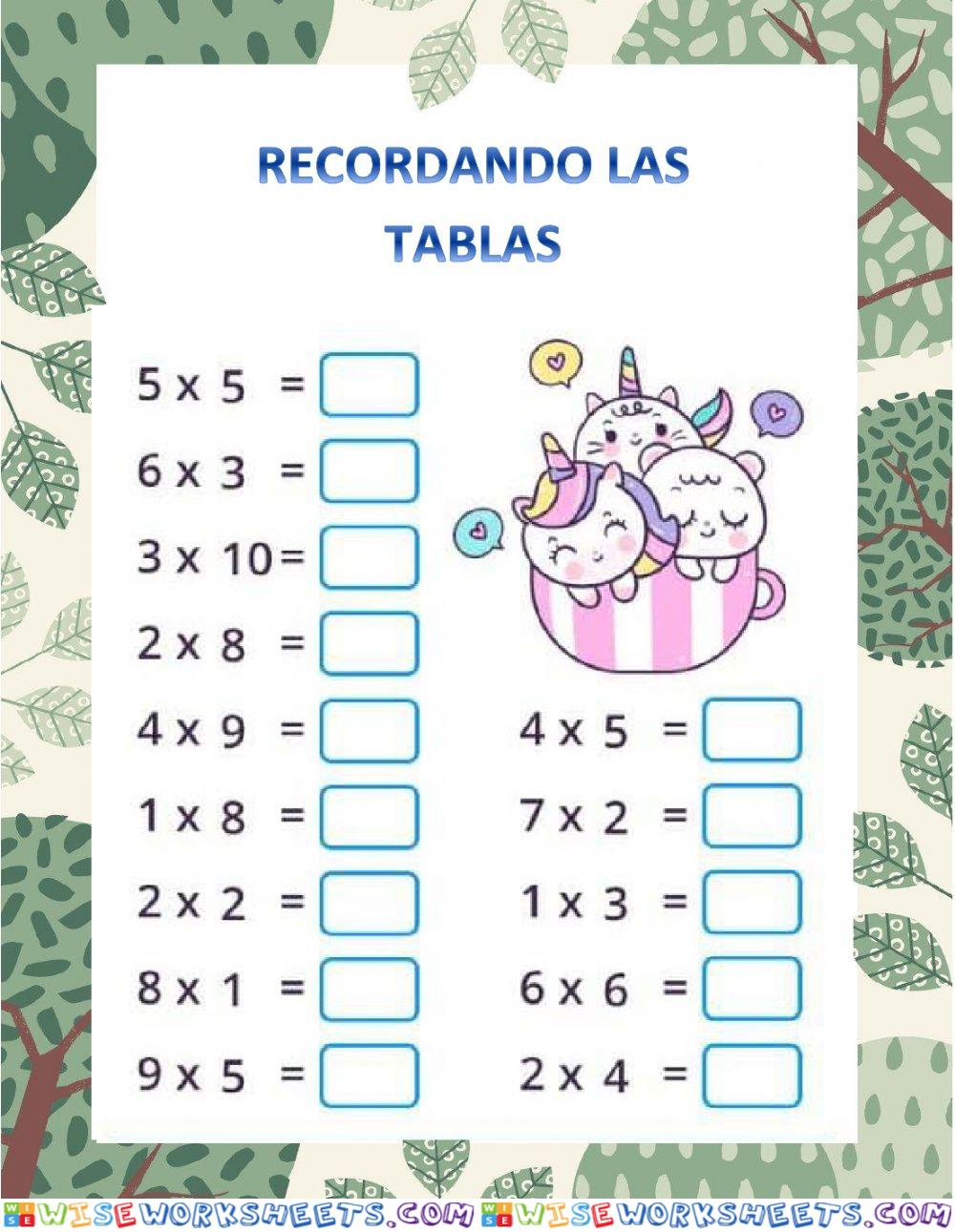 Revisando las multiplicaciones