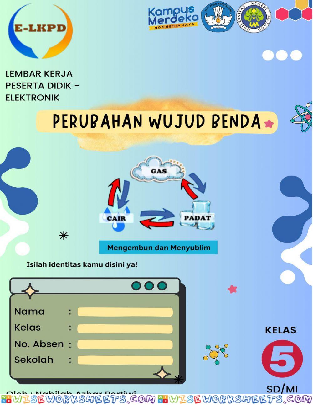 E-LKPD Perubahan Wujud Benda Mengembun dan Menyublim