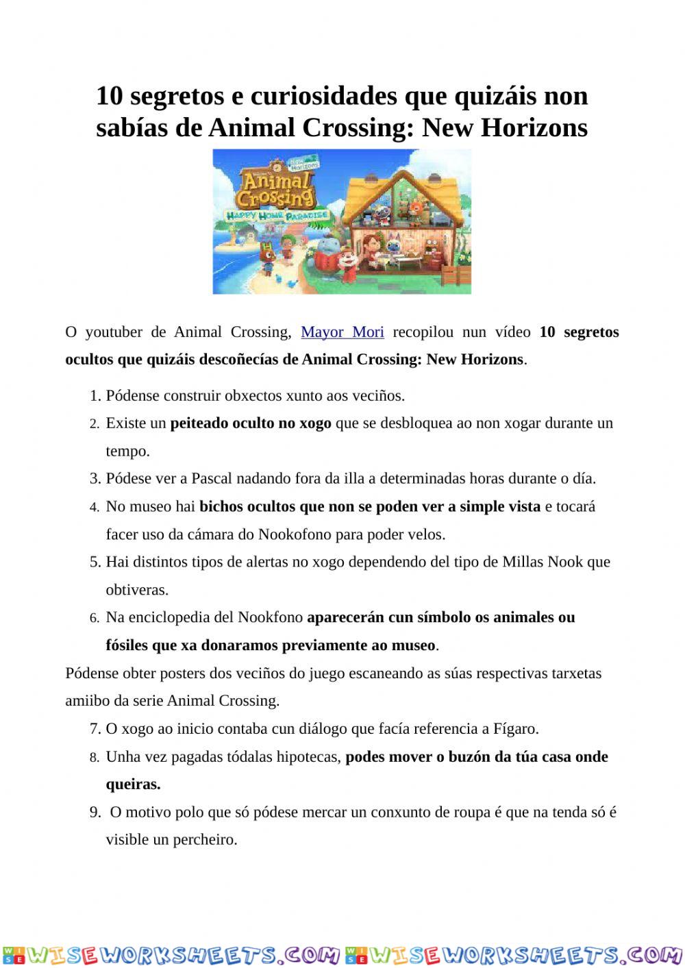 10 curiosidades Animal crossing