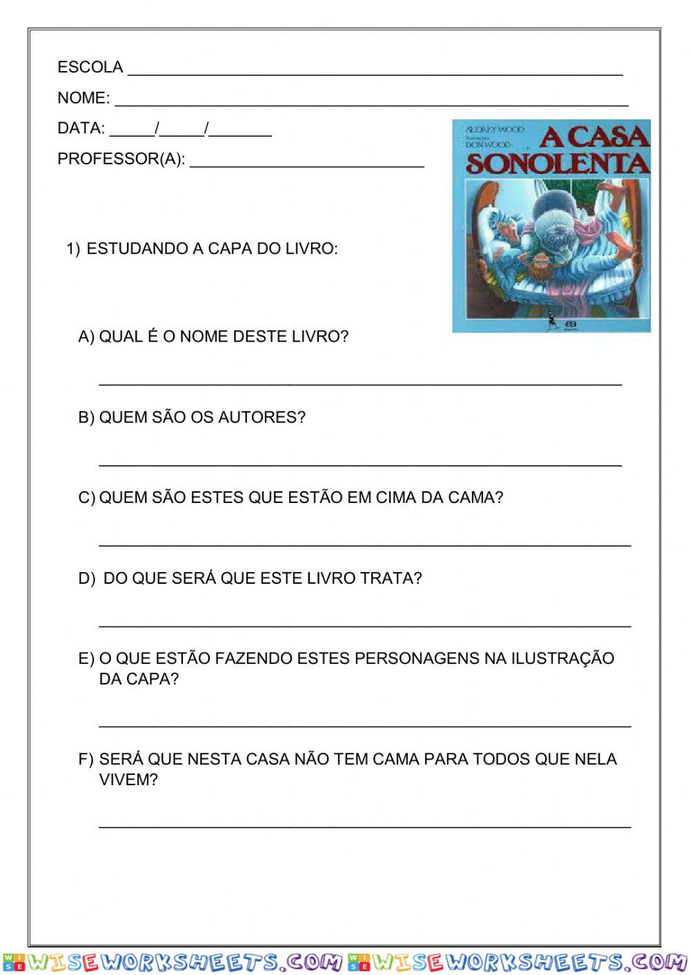 Sequência didática - A casa sonolenta