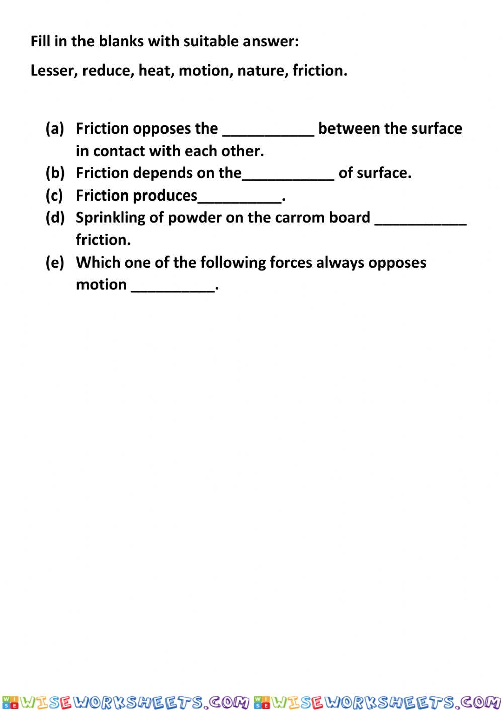 worksheet