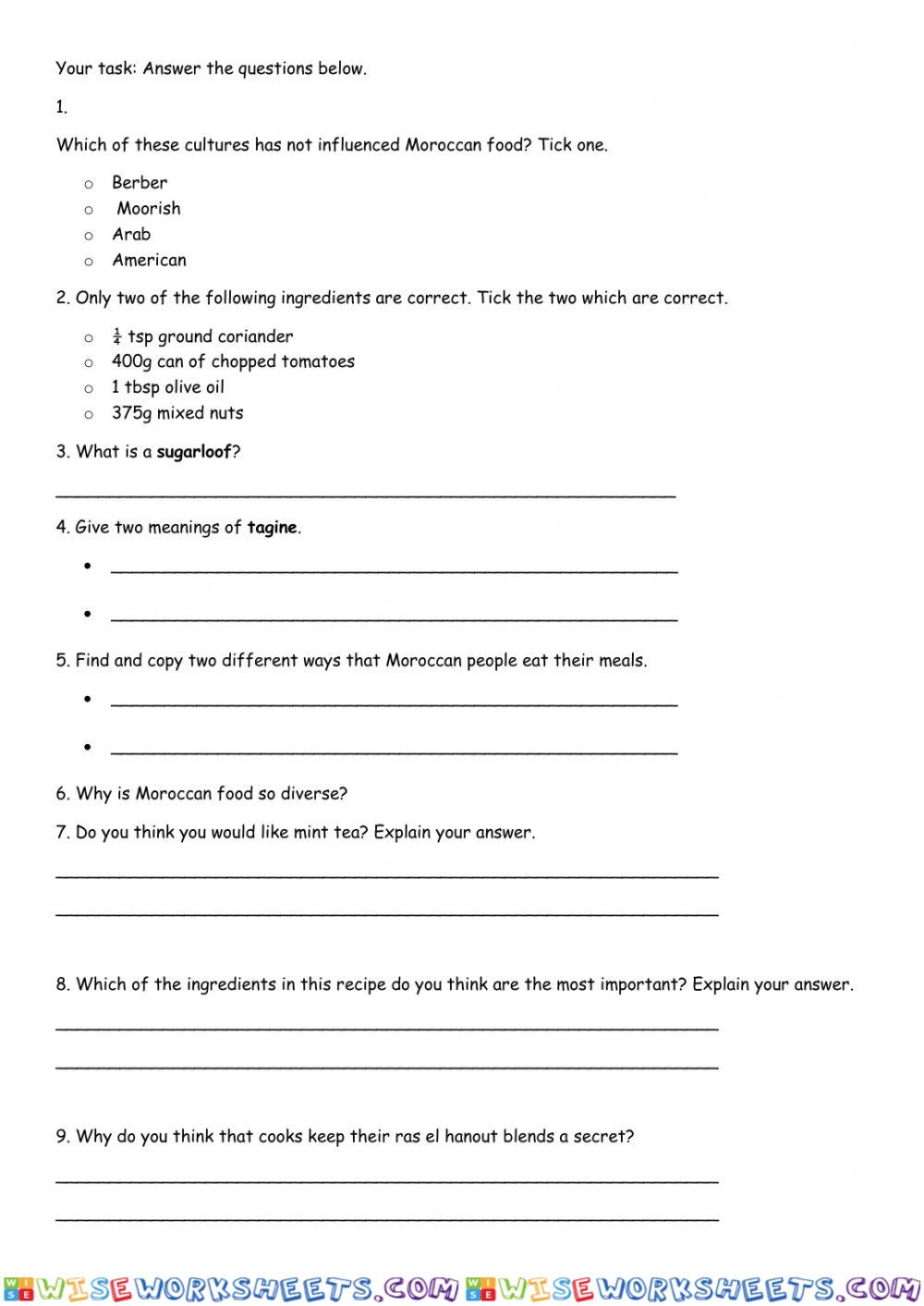 worksheet