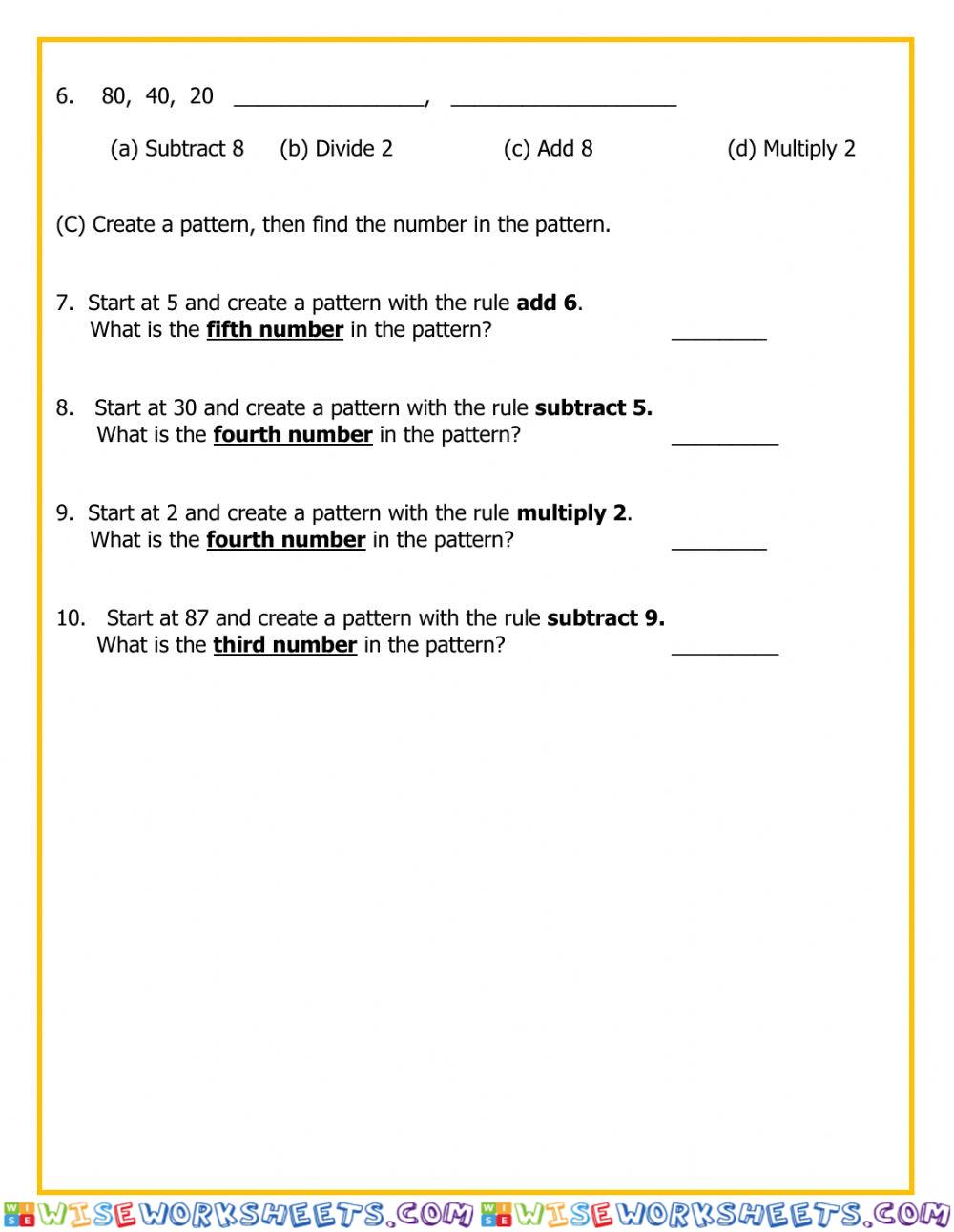 worksheet