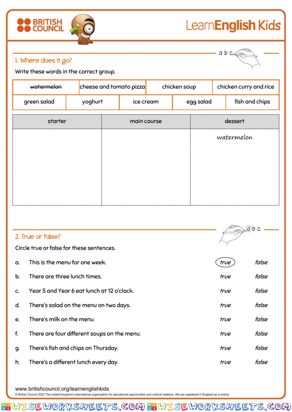 worksheet