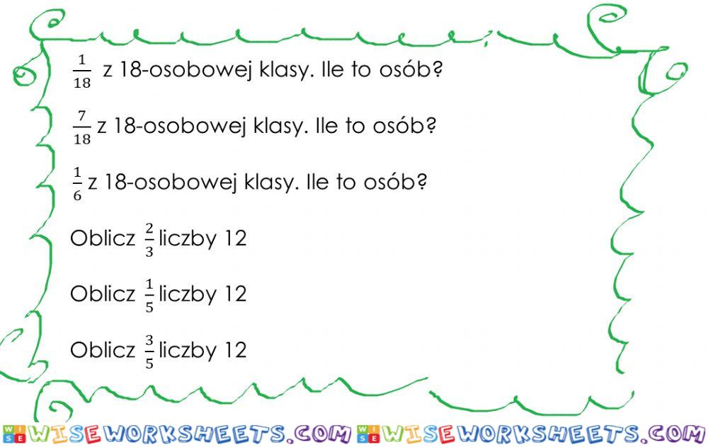 Ułamek liczby 1