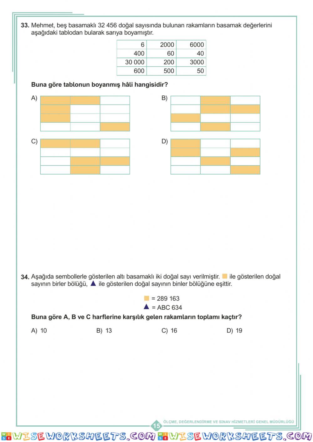 worksheet