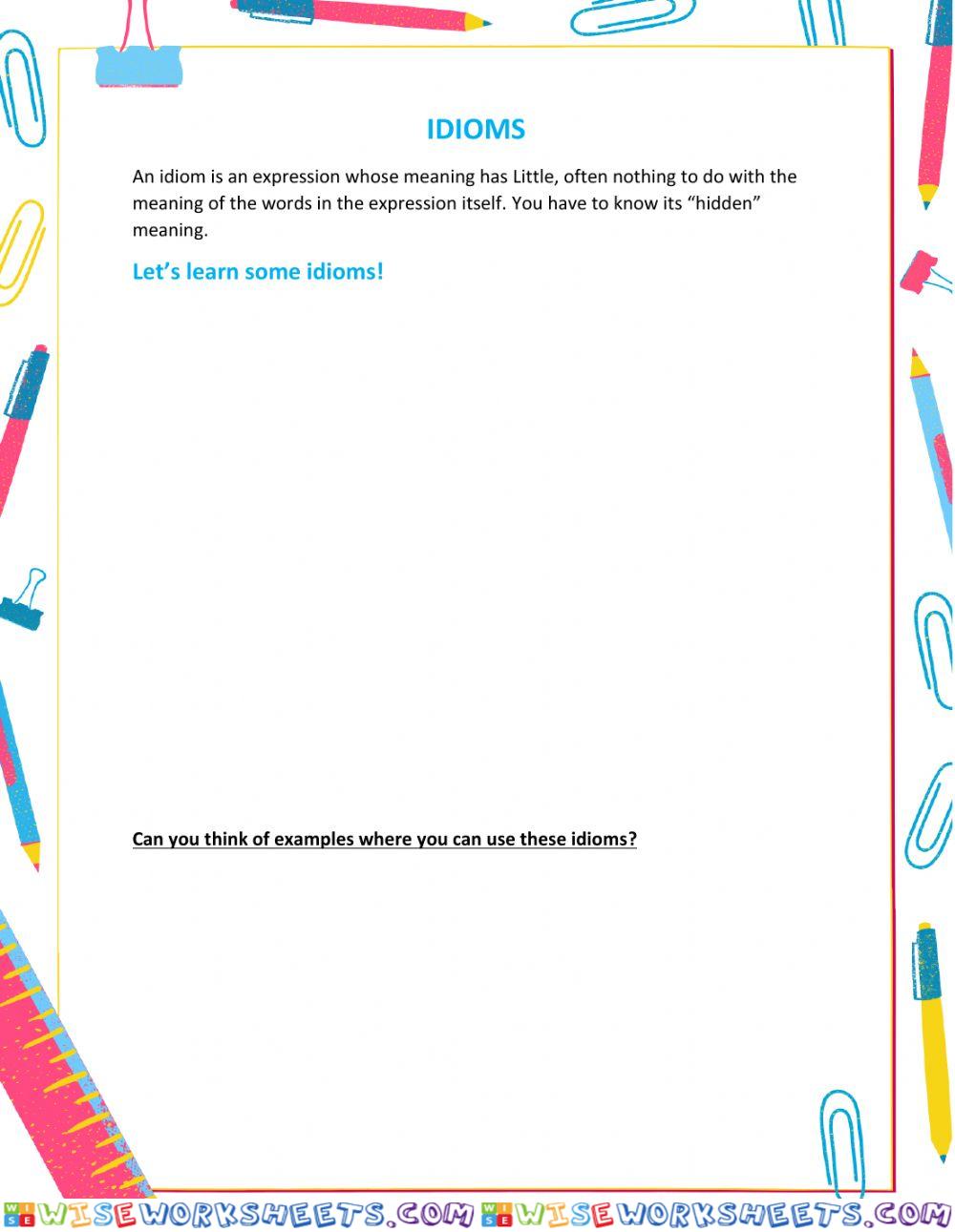 Idioms