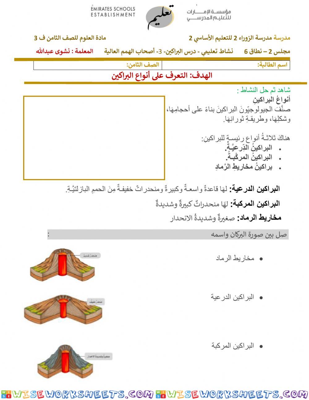 نشاط تعليمي أصحاب الهمم -البراكين 3