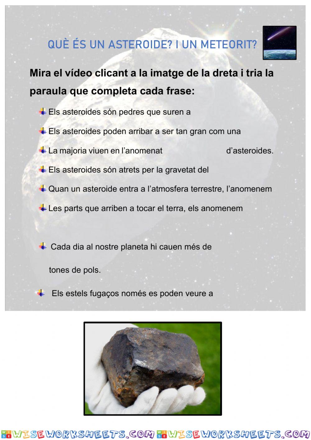 Què és un meteorit? I un asteroide?