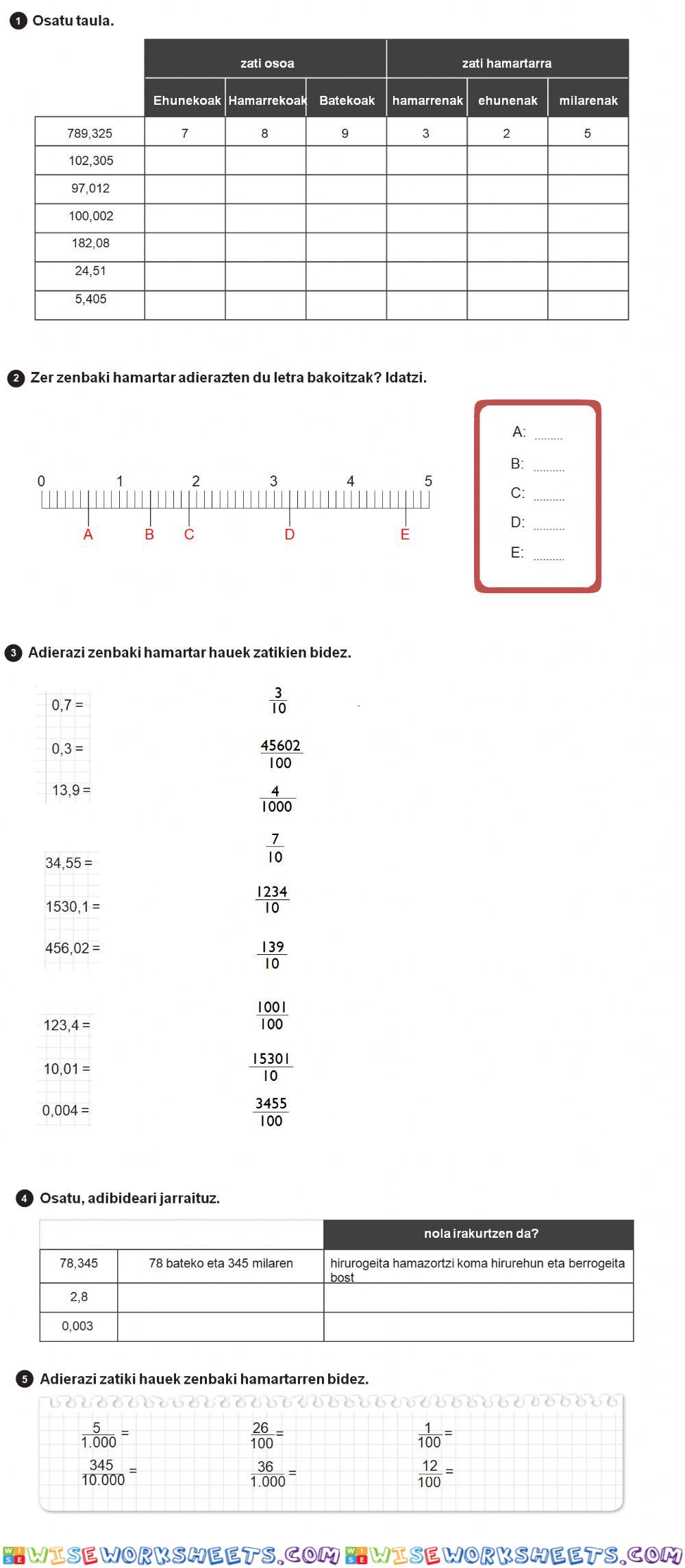 worksheet