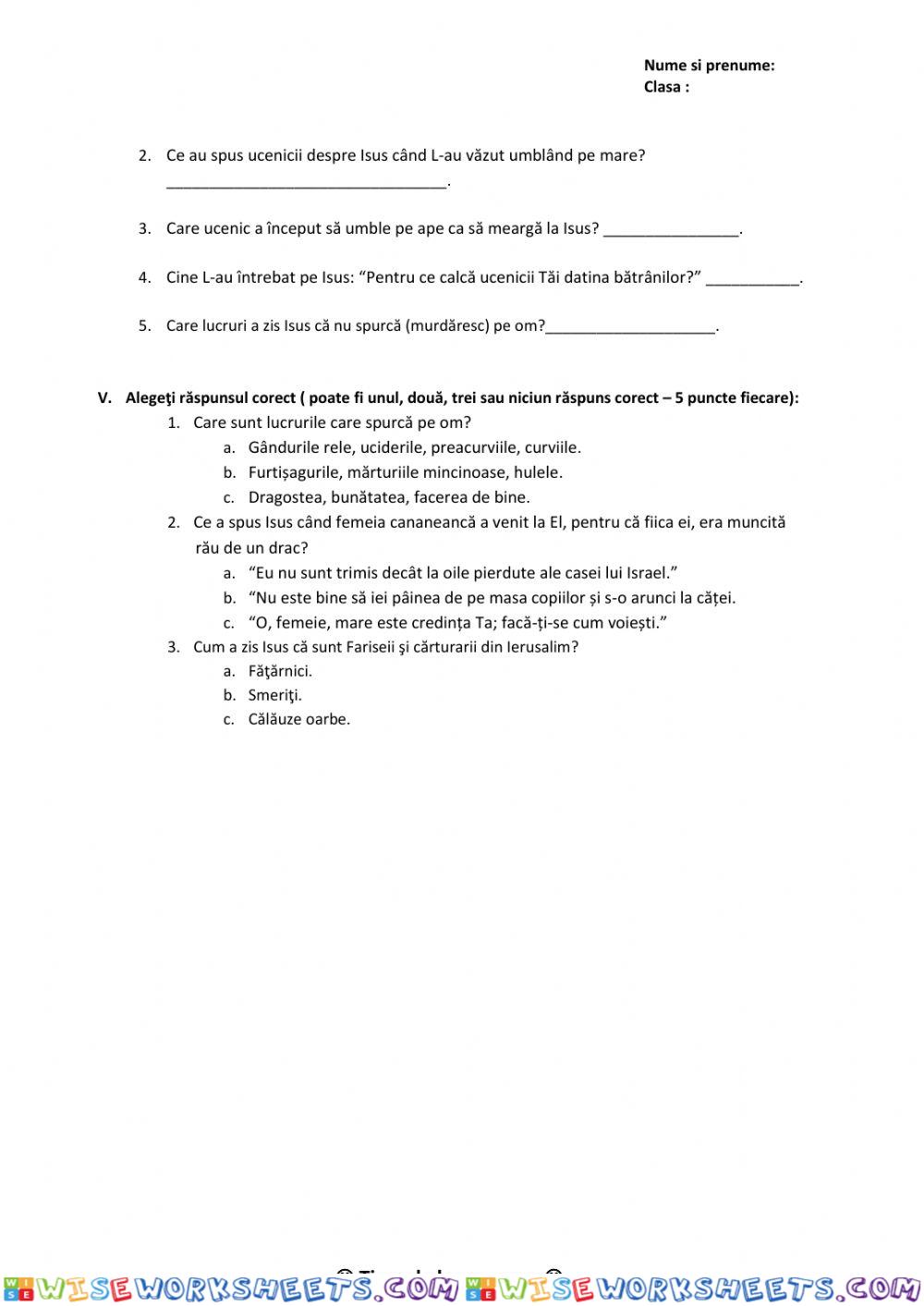 worksheet