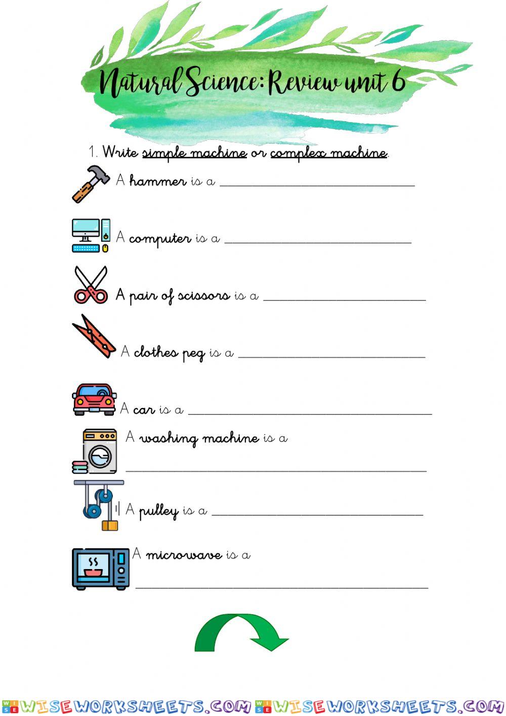 Natural Science - 1st Primary - Review unit 6