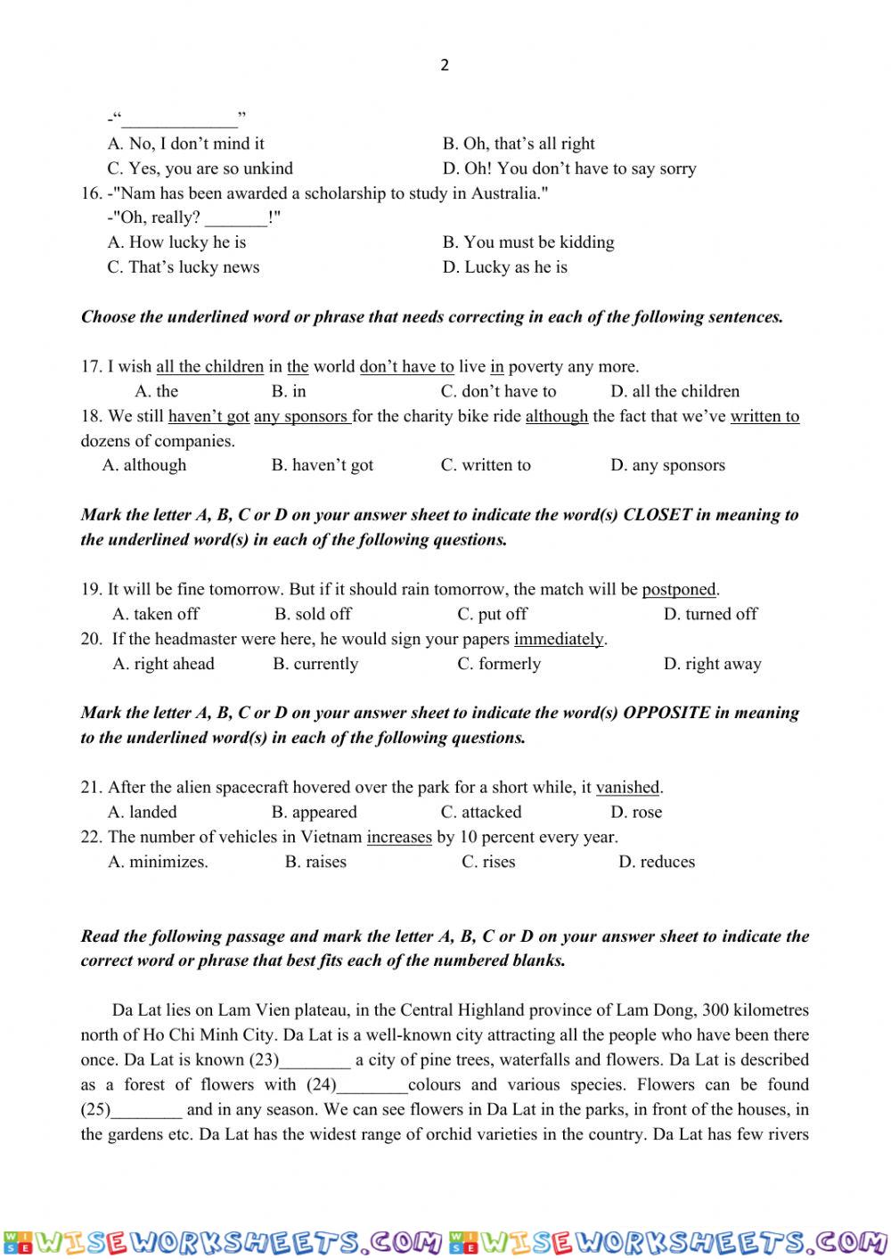 worksheet