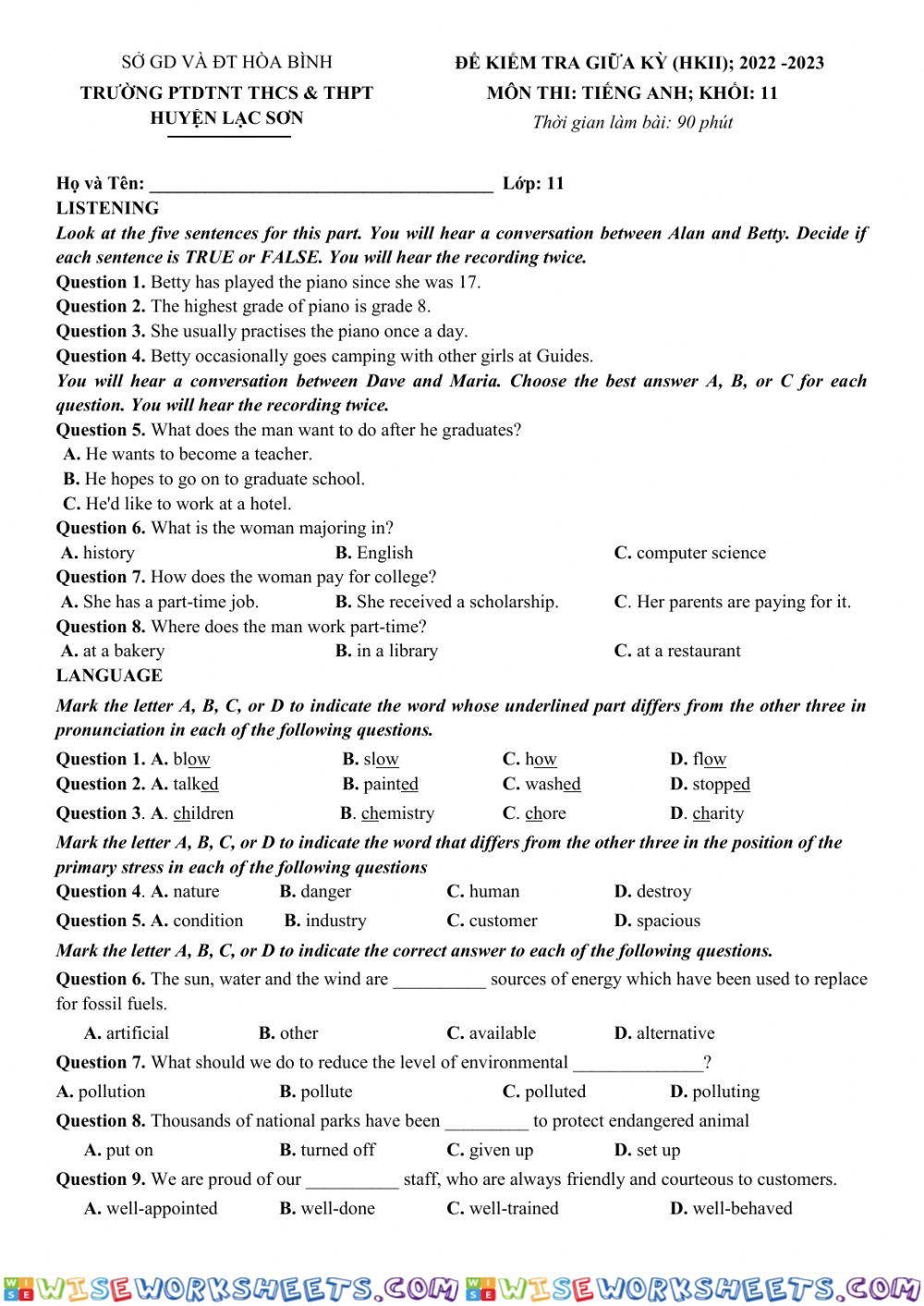 Mid term test