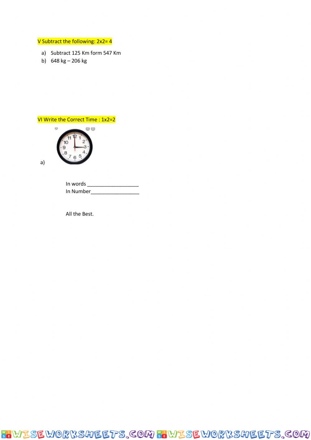 worksheet