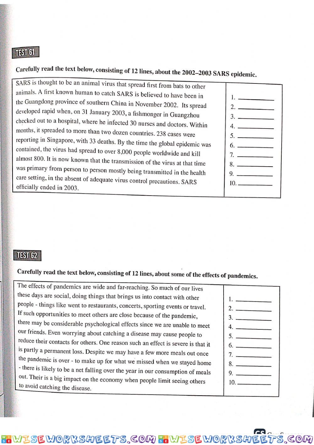 worksheet