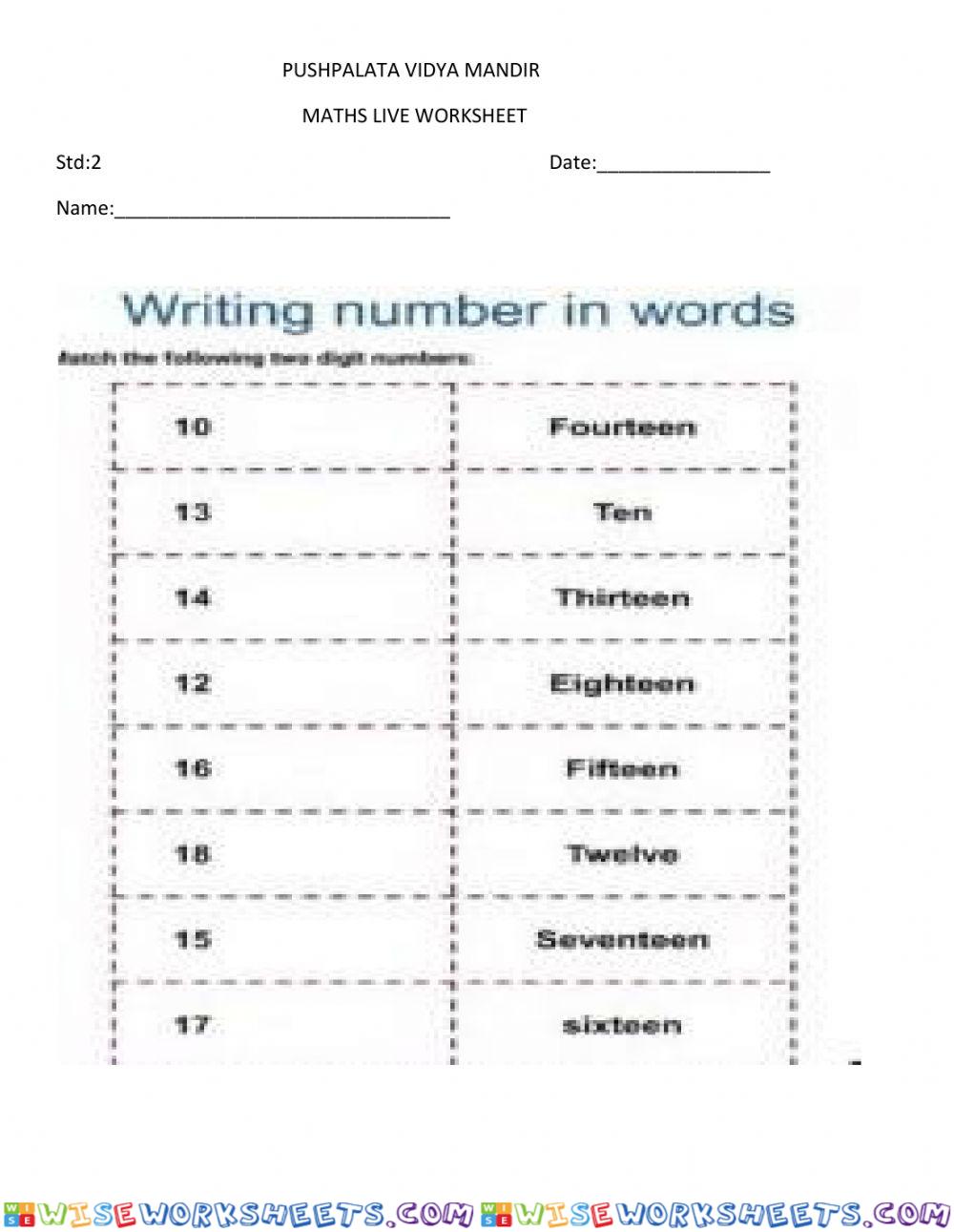 Live worksheet