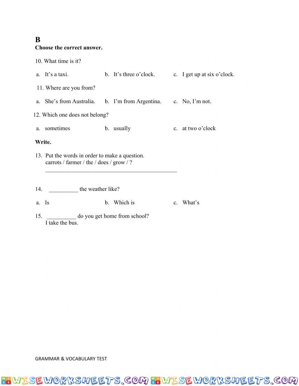 worksheet