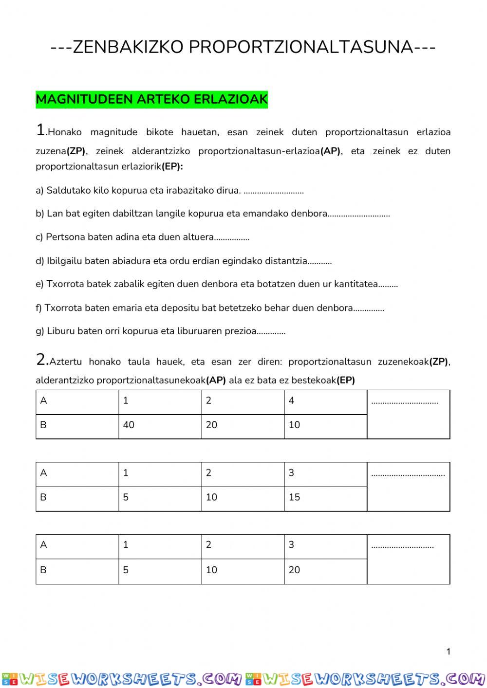 worksheet