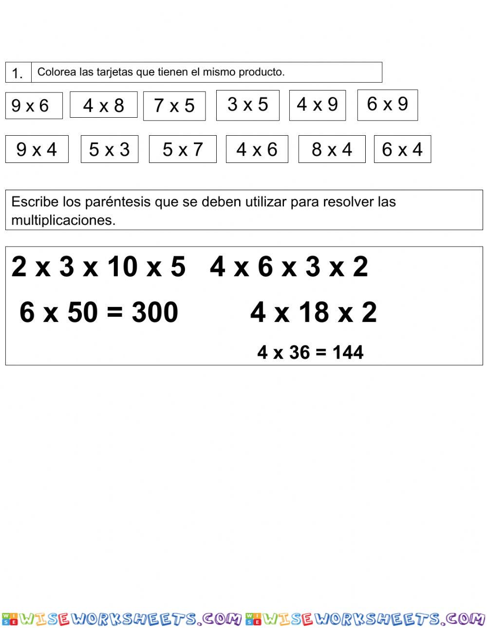 Propiedades de la multiplicación