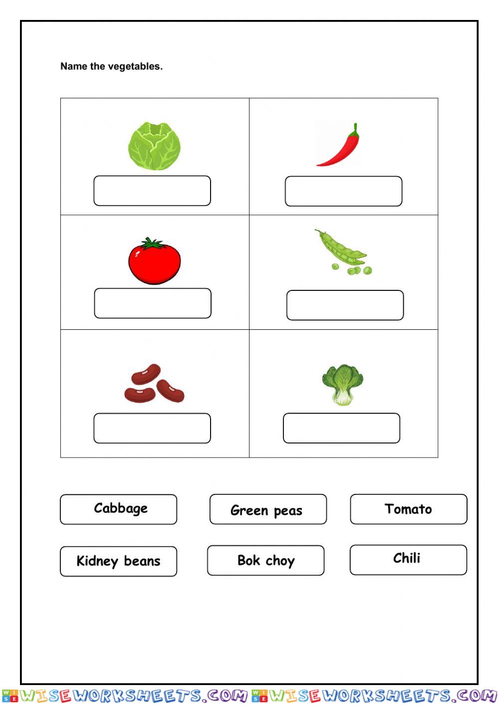 Name the vegetables