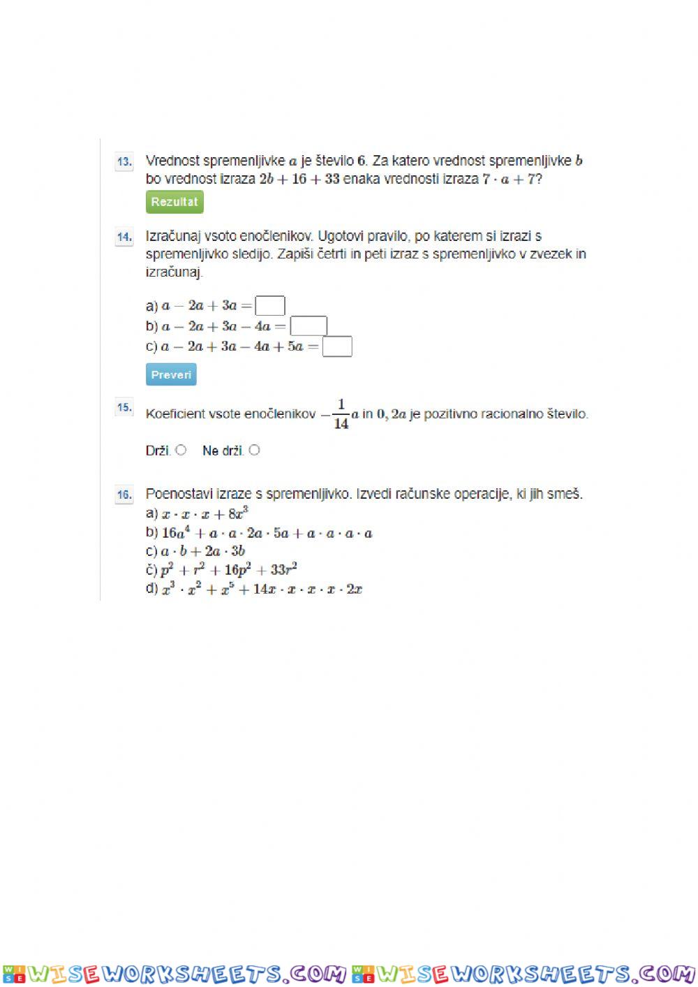 worksheet