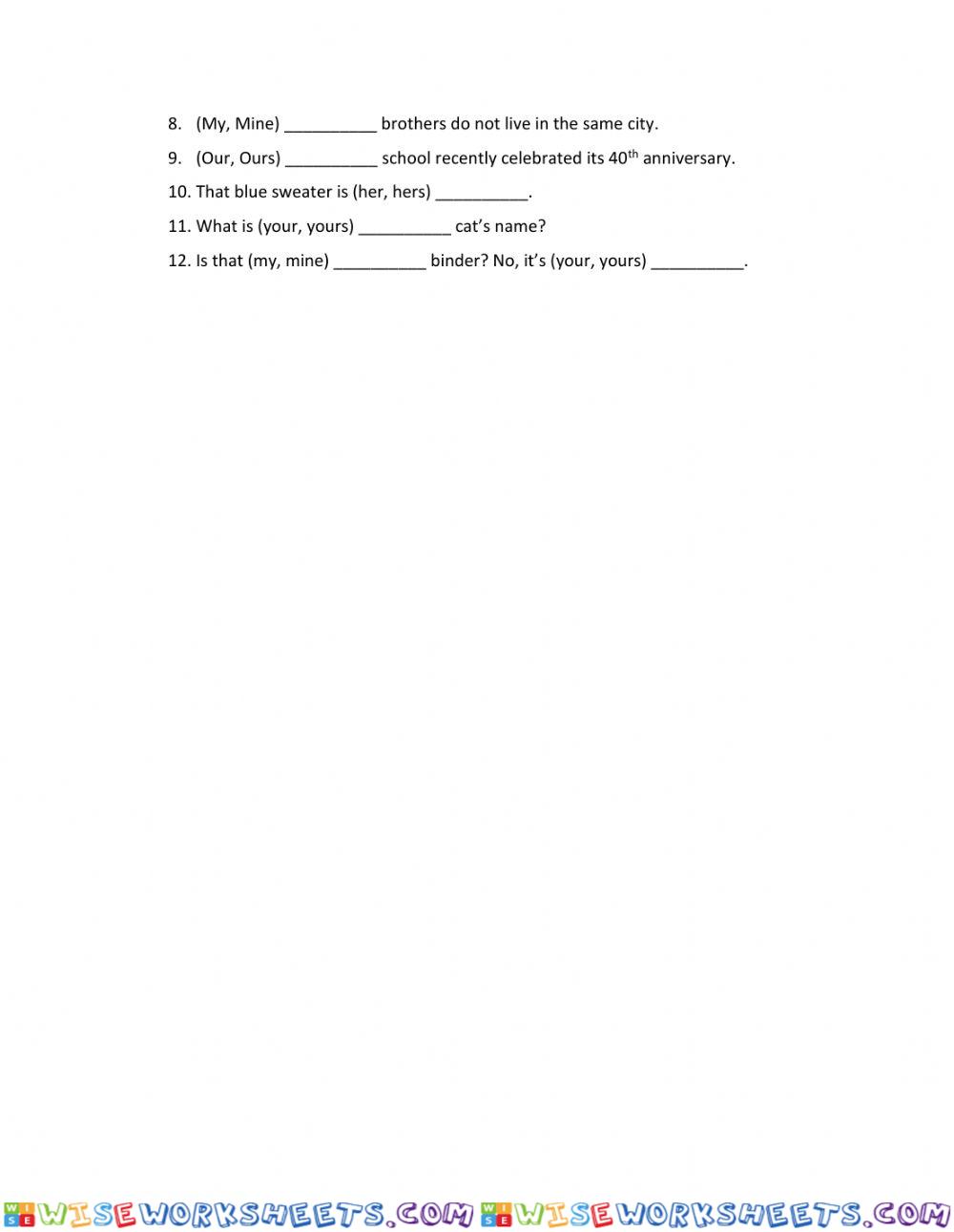 worksheet