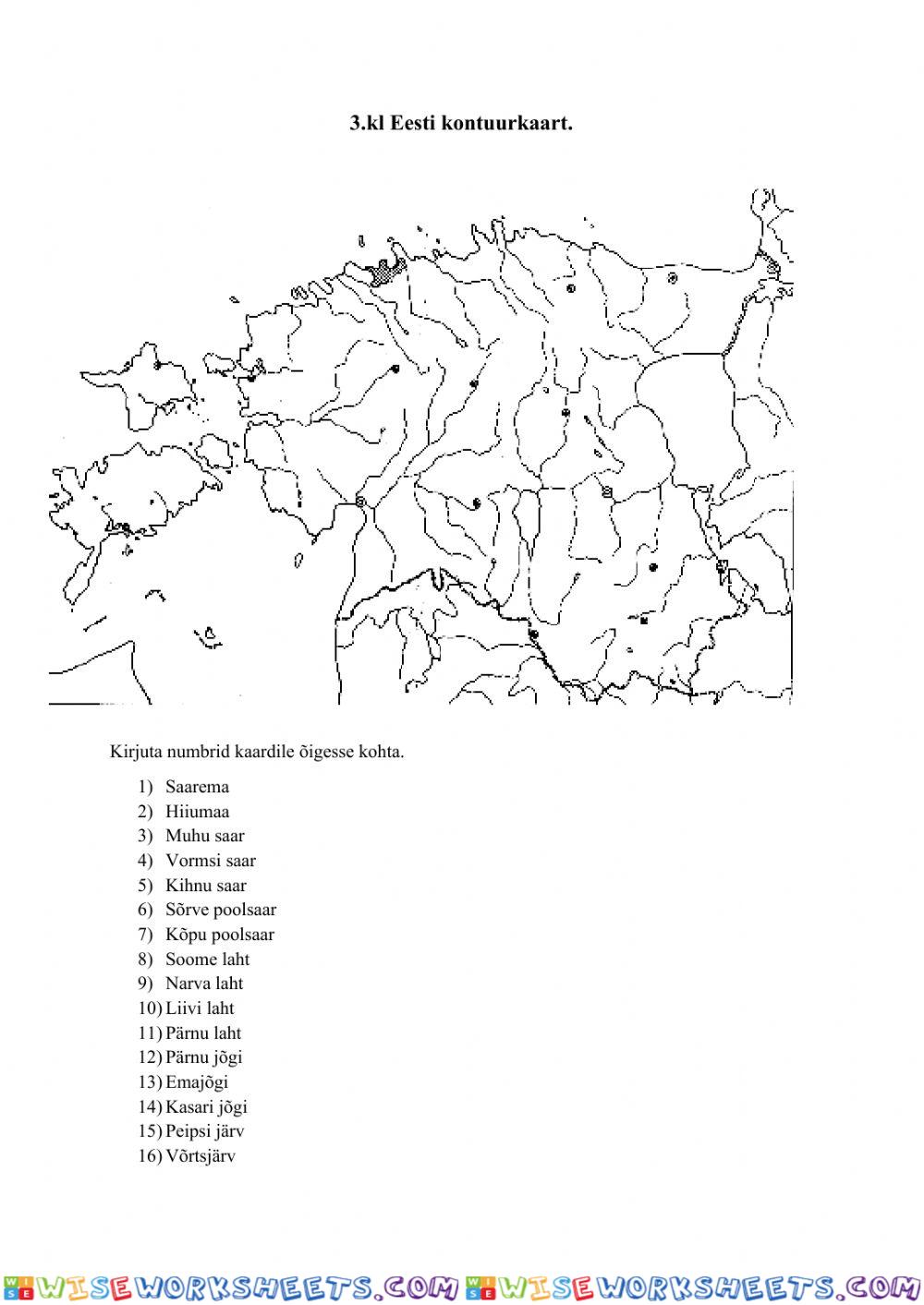 3.kl kontuurkaart