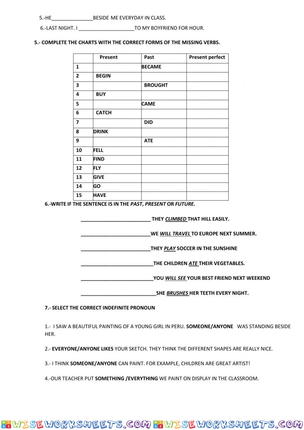 worksheet