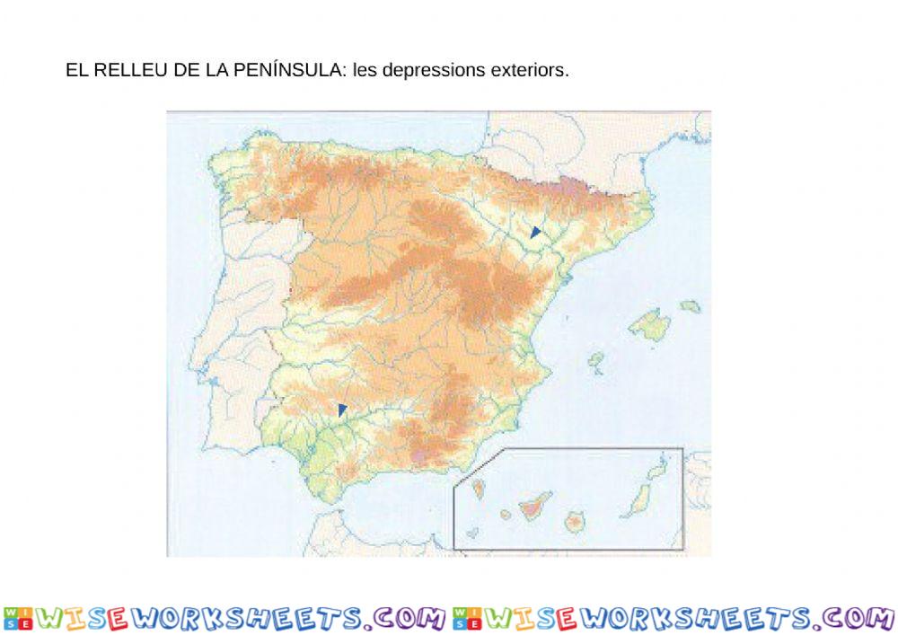 El relleu de la Península: depressions exteriors.