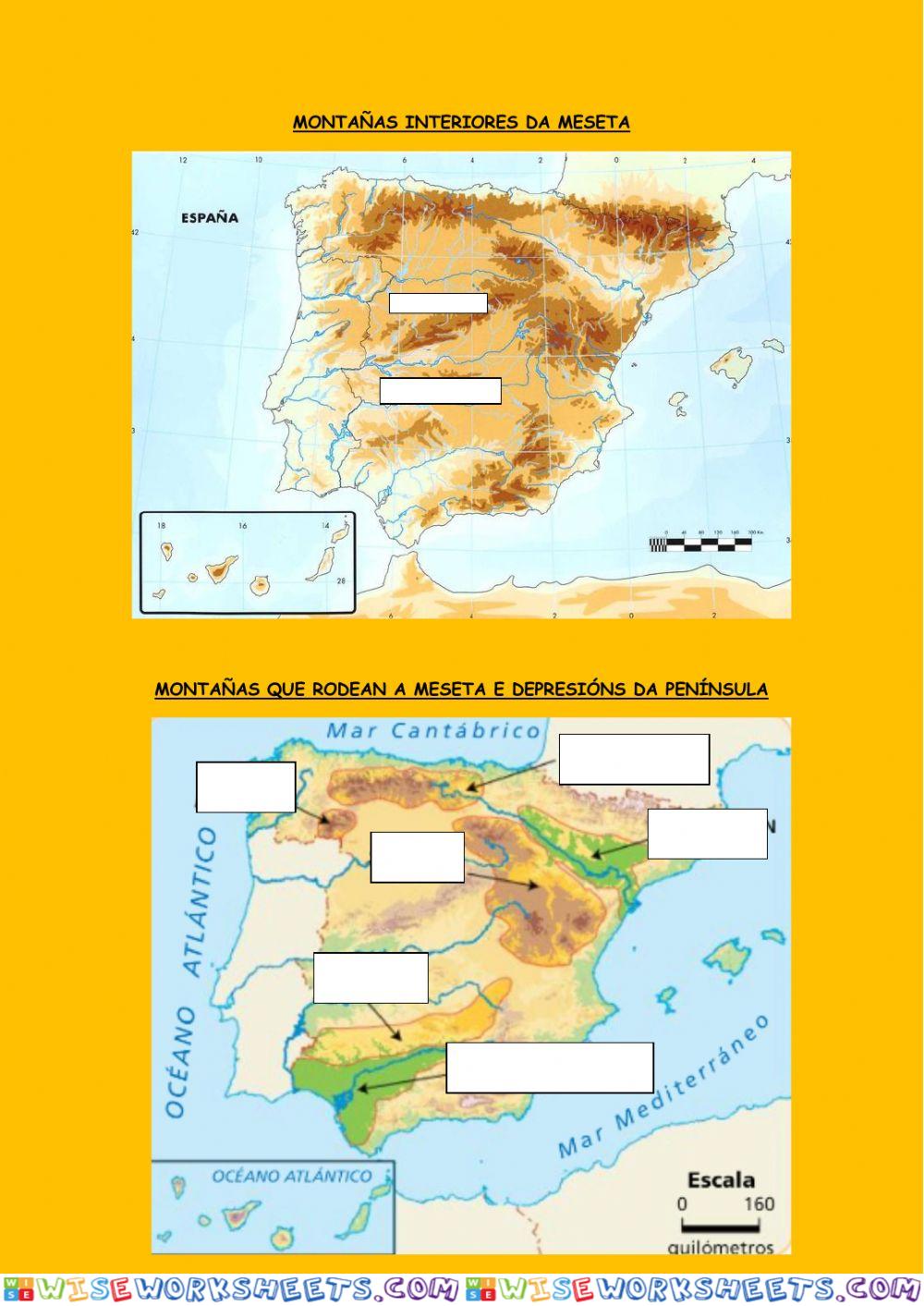 Montañas que rodean a meseta