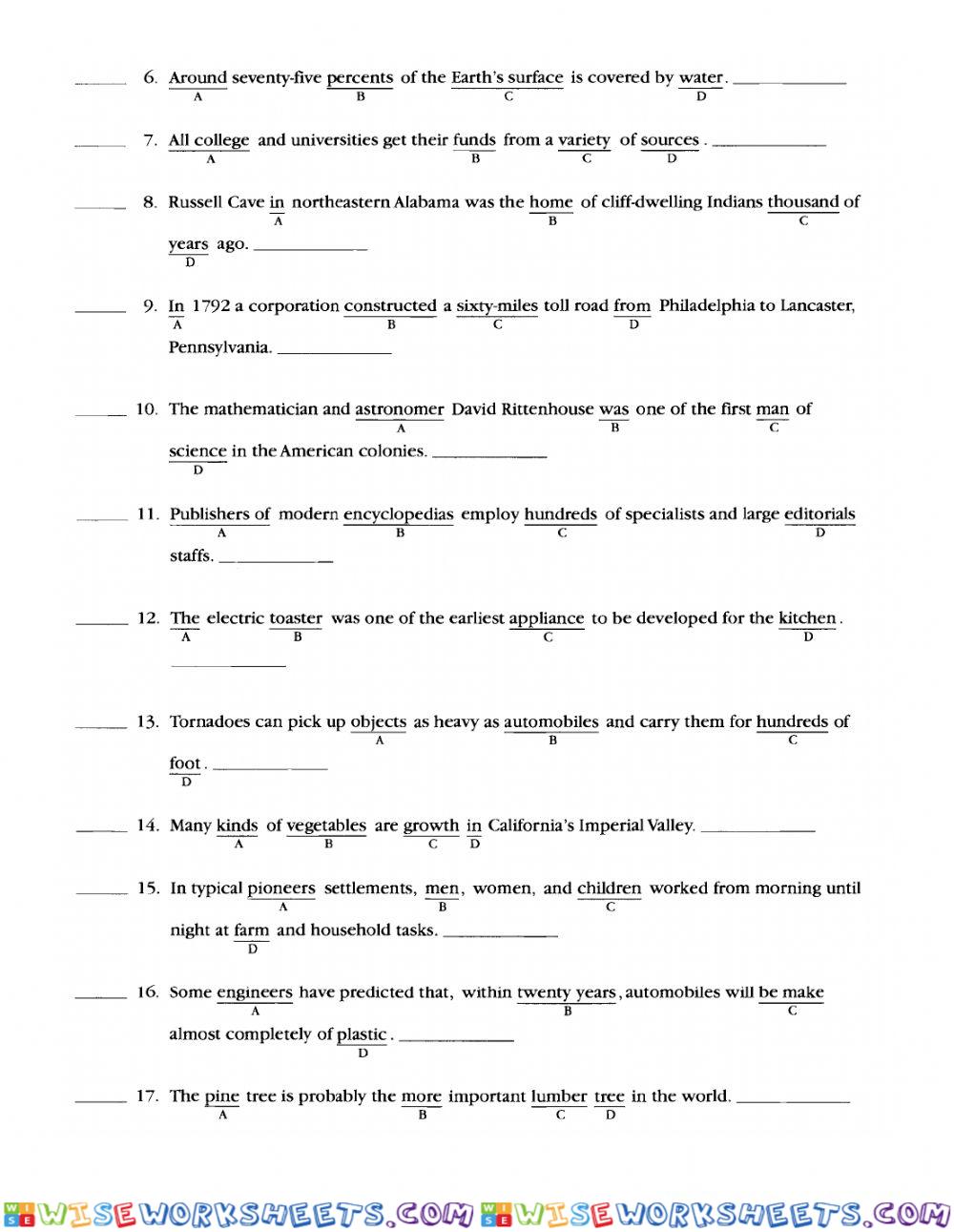worksheet