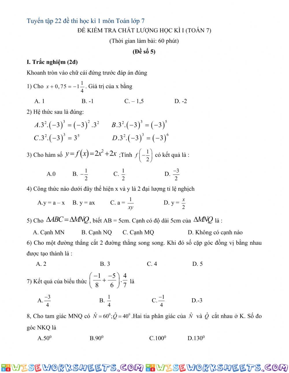 worksheet