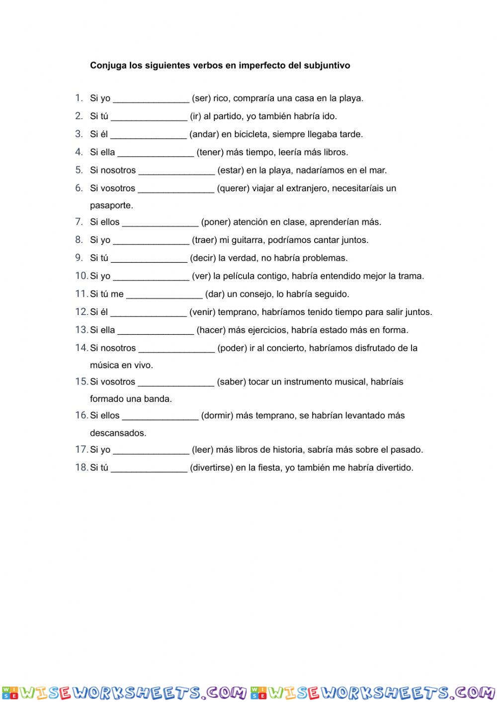 Imperfecto del subjuntivo